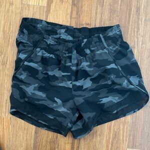 Printed Mesh Camo Athletic Shorts